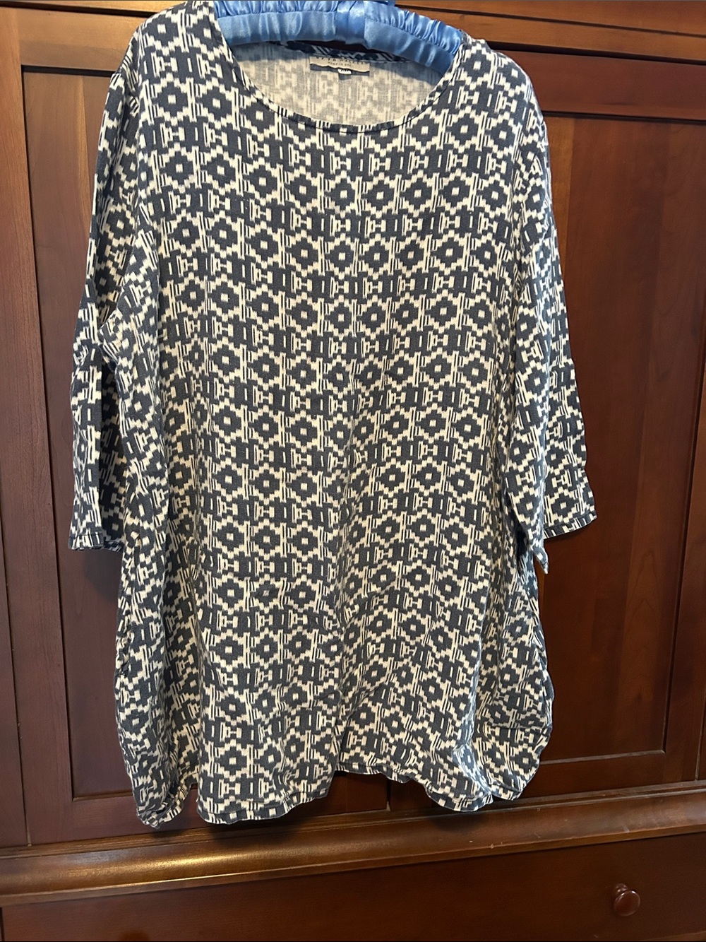 Bryn Walker linen Blue and White Patterned tunic